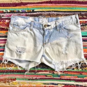 Current/Elliott ~ Distressed cutoff jean shorts Cloud Wash Destroy